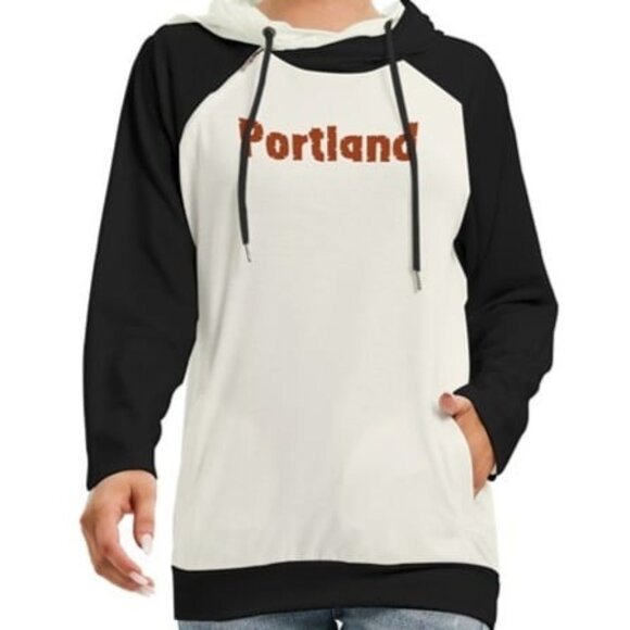 Sweatshirt Portland Soccer, Hoodie, Ball of Roses and Thorns on Back, Unique - Picture 1 of 5